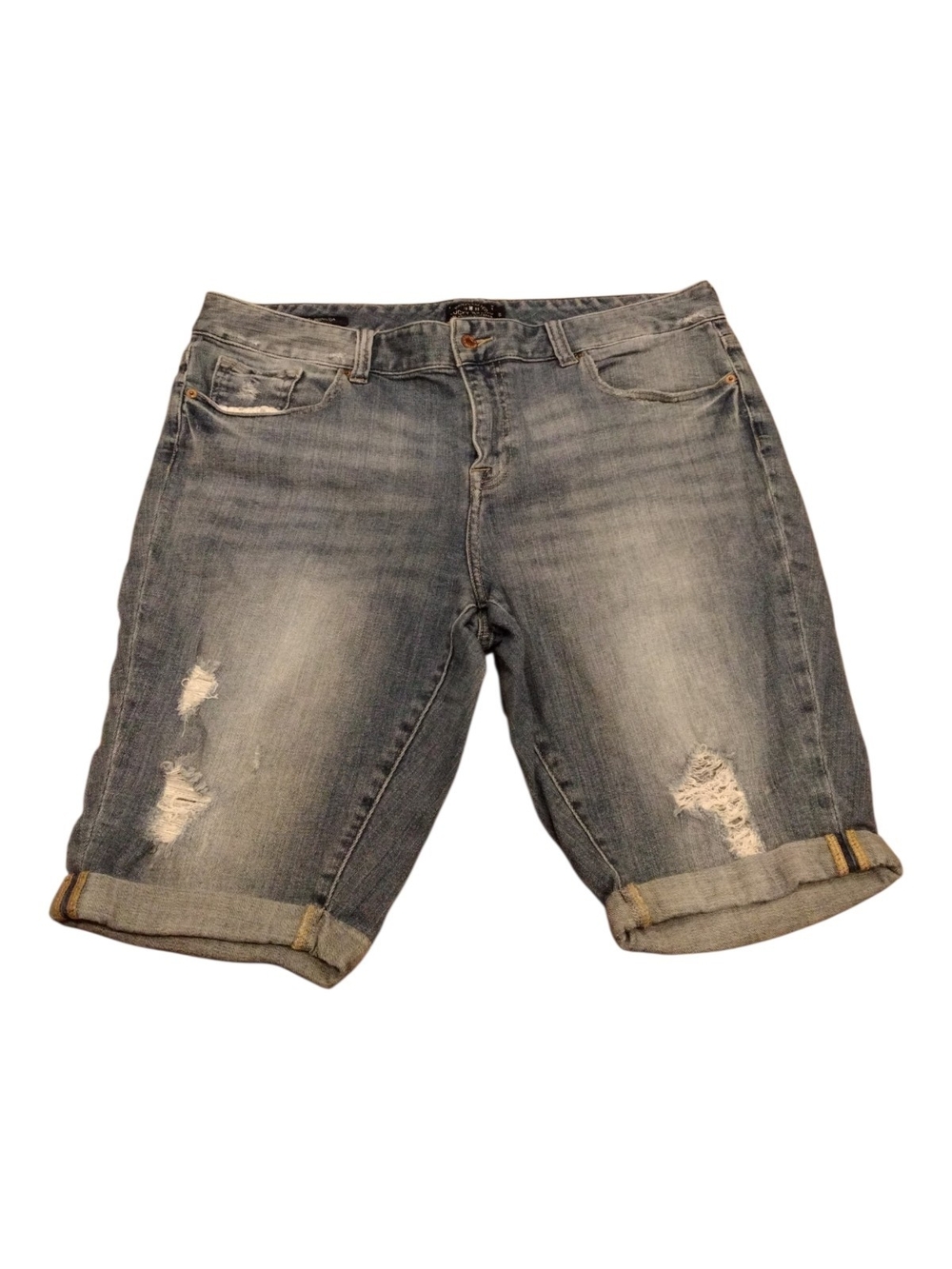 Lucky Brand Light Blue Distressed Rolled Hem Jean Shorts Size 18W